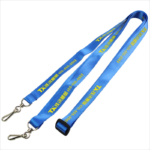 Nylon double hook lanyard with adjustable clip