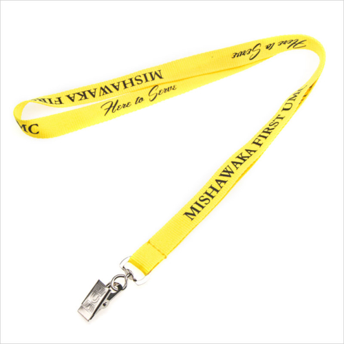 bright yellow lanyards